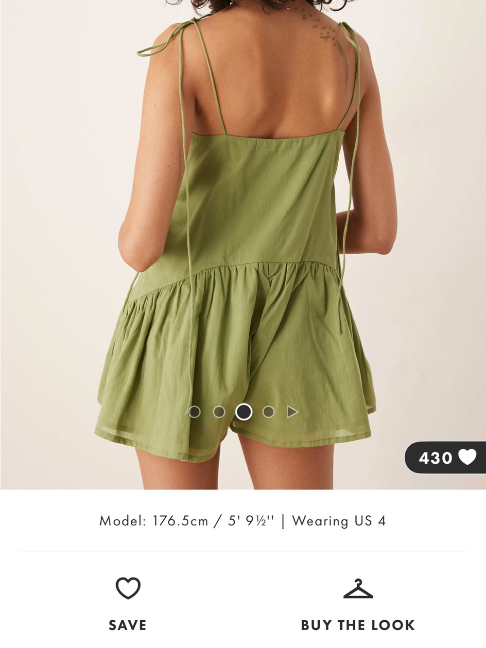 ASOS Olive Green Tie-Strap Romper